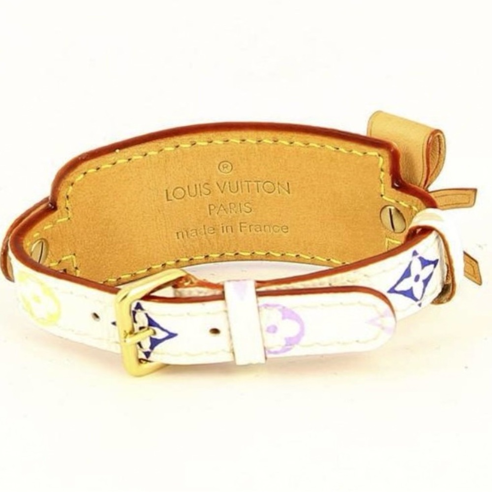 Louis Vuitton White Murakami Monogram ID Bracelet with Gold Hardware - Picture 7 of 11